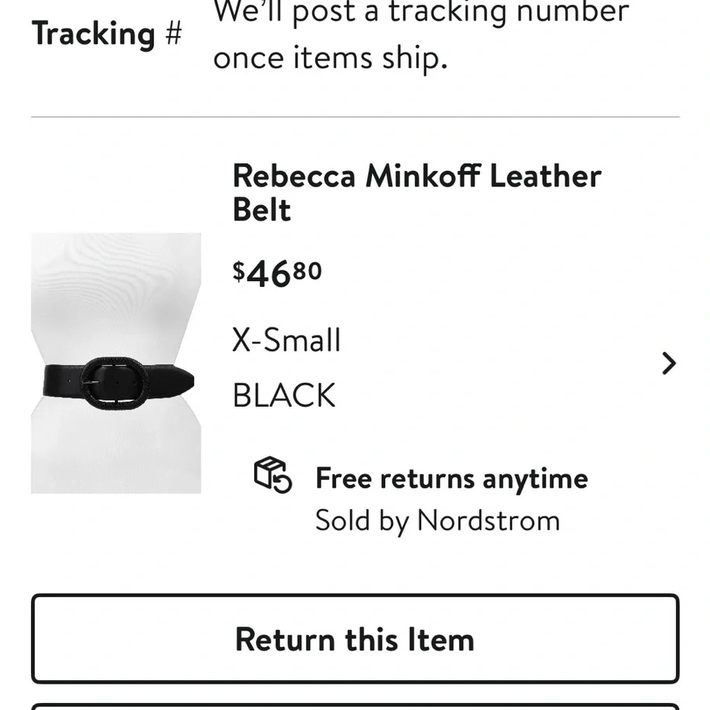 Rebecca Minkoff Black Belt with Textured Buckle